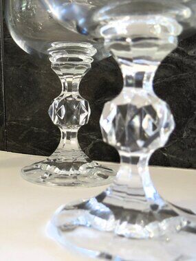 Set of 4 Vintage Mid Century Starburst Stem Wine Glasses